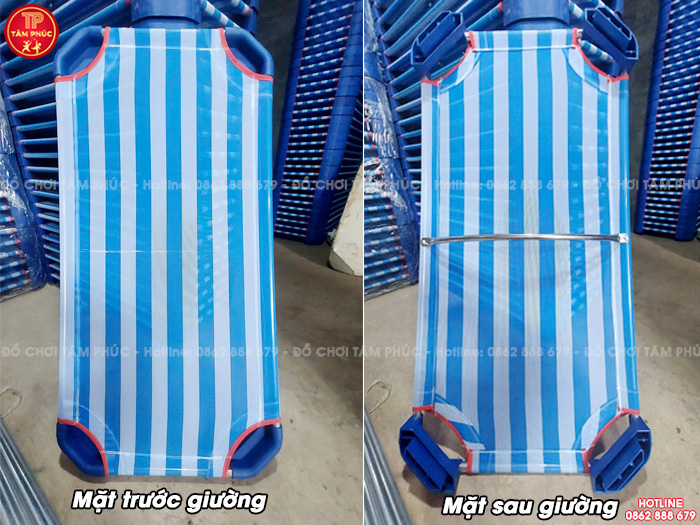 Giường lưới cho bé mầm non chân vuông NT2-001