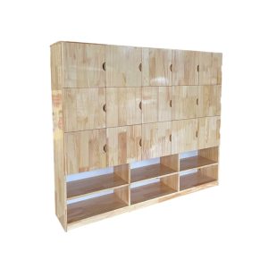 Tủ ba lô gỗ kèm ngăn để giày dép (12 ô, 15 ô, 16 ô, 18 ô, 20 ô) NT4-014