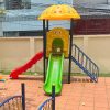 Nhà chòi cầu trượt ngoài trời 1 khối 2 máng TP1-002