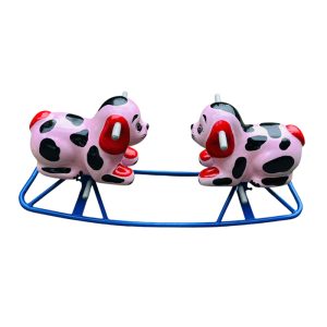 Bập bênh sắt đế cong đôi con Chó Đốm TP3-011