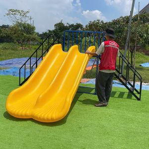 Cầu trượt ngoài trời máng đôi nhựa nhập khẩu TP5-004