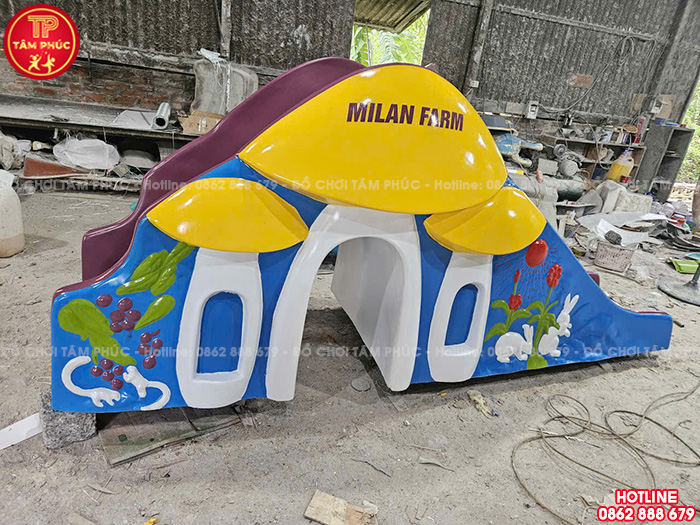 Cầu trượt ngoài trời cây nấm nhựa Composite TP5-008