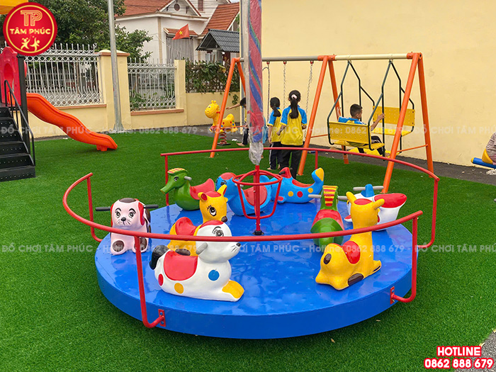 Mâm quay cho bé mầm non 9 con giống nhựa Composite TP6-001