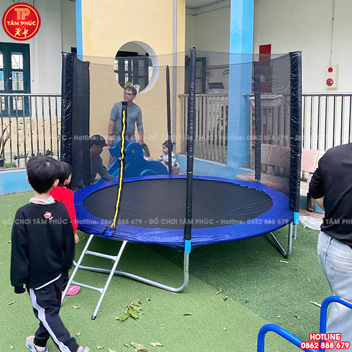 Sàn nhún tròn cho bé có lưới quây TP7-014