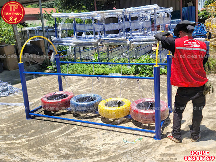 Cầu thang dao động lốp xe cho bé TP7-019
