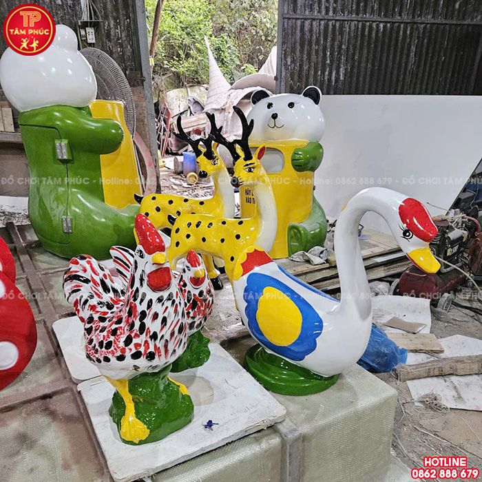 Tượng Thiên Nga vườn cổ tích đế tròn TP8-018