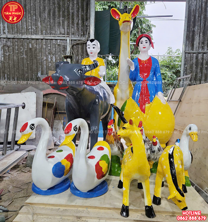 Tượng Thiên Nga vườn cổ tích đế tròn TP8-018