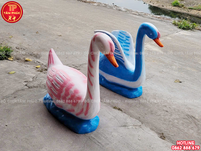 Tượng đôi Thiên Nga trống mái vườn cổ tích TP8-018