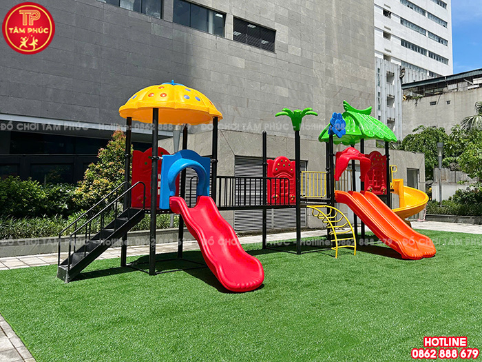 Máng trượt lượn sóng đơn nhựa nhập khẩu 2m TP9-007