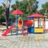 Nhà bóng ngoài trời kèm ống chui nhà khối cầu trượt TP10-003