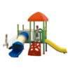 Nhà chòi cầu trượt liên hoàn 2 khối máng trượt ống TP1-037