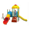 Nhà chòi cầu trượt ngoài trời 2 khối mái bí cho bé TP1-031