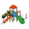 Nhà chòi cầu trượt ngoài trời 2 khối máng ống TP1-041