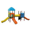 Nhà chòi cầu trượt ngoài trời 2 khối ống chui cho bé TP1-033