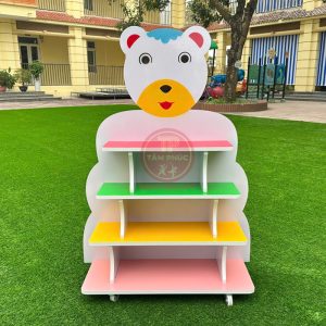 Giá đề đồ gỗ MDF 4 tầng hình con Gấu mầm non NT3-007