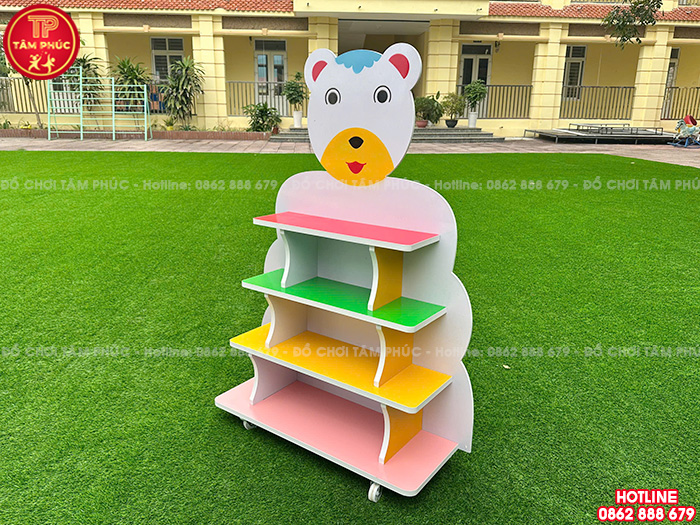 Giá đề đồ gỗ MDF 4 tầng hình con Gấu mầm non NT3-007