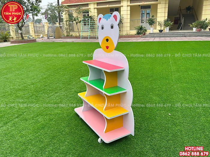 Giá đề đồ gỗ MDF 4 tầng hình con Gấu mầm non NT3-007
