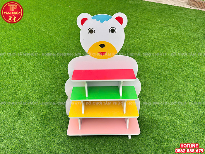 Giá đề đồ gỗ MDF 4 tầng hình con Gấu mầm non NT3-007