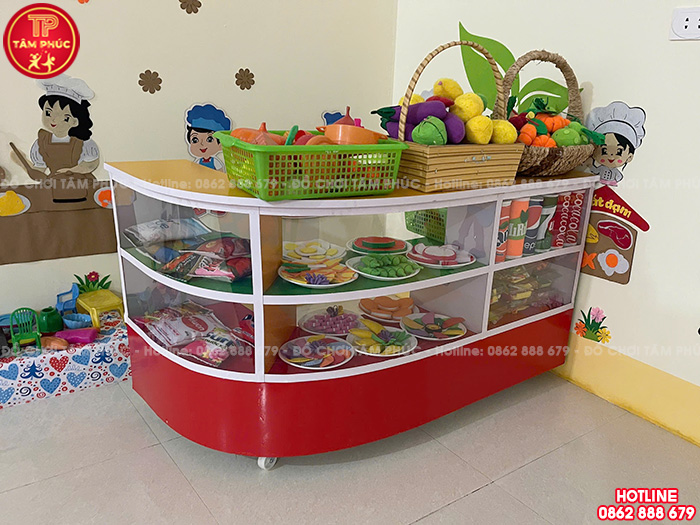 Kệ quầy bán hàng cho bé mầm non gỗ MDF NT3-062