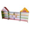 Kệ để đồ cho bé mầm non gỗ MDF ngôi nhà 4 khối NT3-072