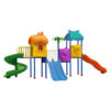 Cầu trượt liên hoàn ngoài trời 3 khối mái cổ tích TP1-084