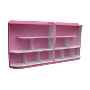 Giá để đồ chơi mầm non gỗ MDF 2 khối màu hồng NT3-042