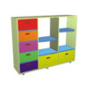 Kệ để đồ cho bé gỗ mdf 4 khoang 7 ngăn kéo NT3-047