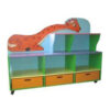 Kệ để đồ chơi mầm non có ngăn kéo gỗ MDF con Hươu NT3-035