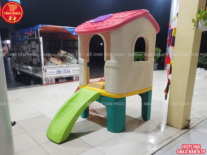 Nhà leo cầu trượt đơn 1 khối nhựa nhập khẩu NK10-004