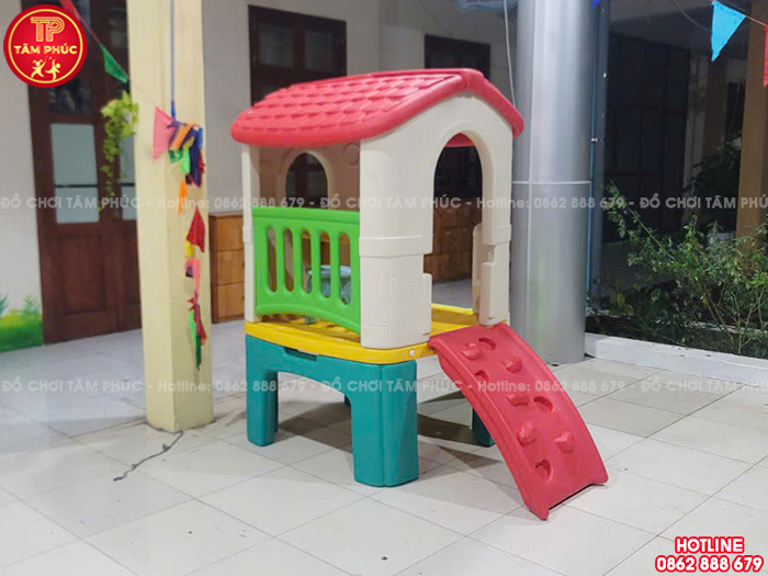 Nhà leo cầu trượt đơn 1 khối nhựa nhập khẩu NK10-004