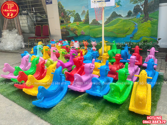 Bập bênh đơn con vật nhựa nhập khẩu cho bé NK12-001
