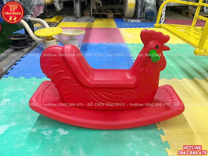 Bập bênh đơn Smilly con Gà trống bằng nhựa cho bé NK12-002