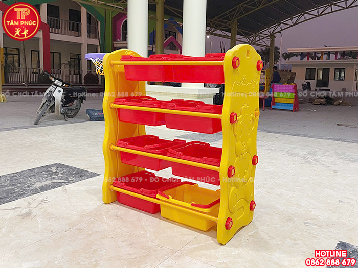 Giá để đồ chơi con Lợn 4 tầng bóng rổ cho bé NK3-009