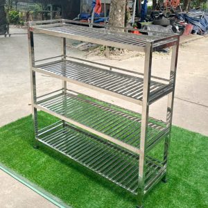 Giá để đồ inox 4 tầng thanh nan trong bếp NT8-014