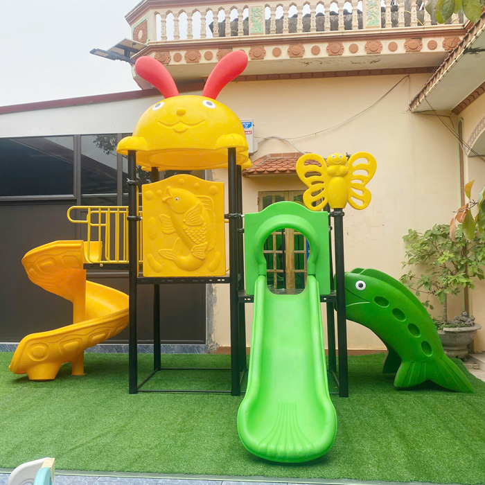 TP1-118-cau-truot-lien-hoan-2-khoi-mai-tho-mang-don-mang-xoan-1 Cầu trượt liên hoàn ngoài trời 2 khối mái Thỏ TP1-118