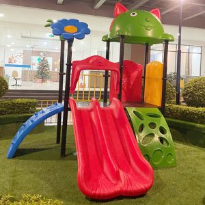 Cầu trượt liên hoàn ngoài trời 2 khối mái Mèo TP1-119