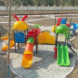 Cầu trượt liên hoàn ngoài trời Cá Vàng mái Thỏ, Mèo TP1-131