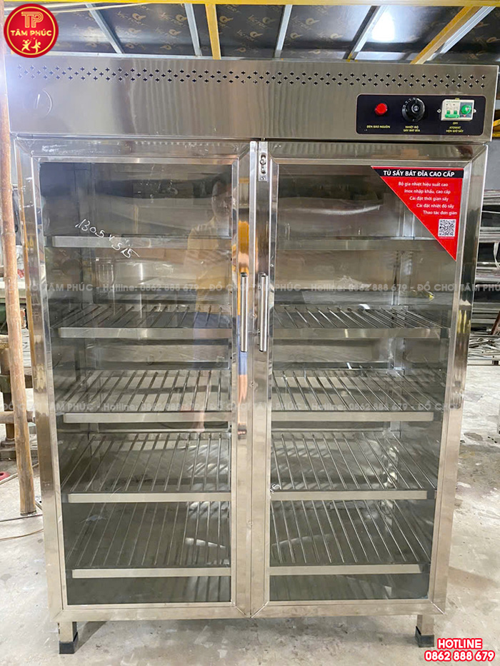Tủ sấy bát inox 300 - 600 bát cho trường mầm non