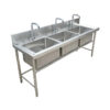 Bàn chậu rửa inox loại 3 hố NT8-008