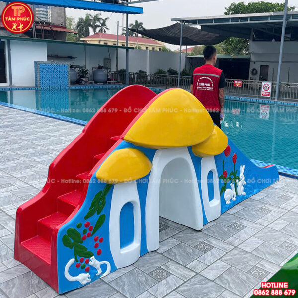 Thang leo cầu trượt cho bể bơi cây nấm nhựa Composite TP12-017