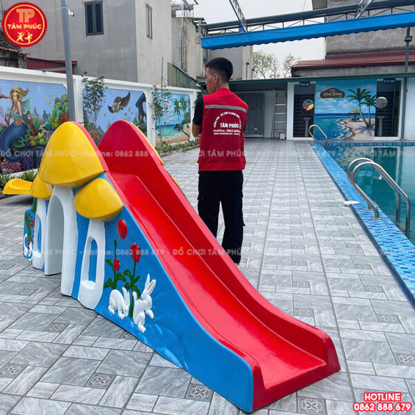 Thang leo cầu trượt cho bể bơi cây nấm nhựa Composite TP12-017