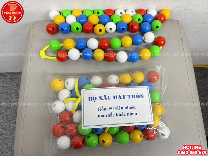 Xâu hạt tròn bằng nhựa cho bé mầm non TTN-060