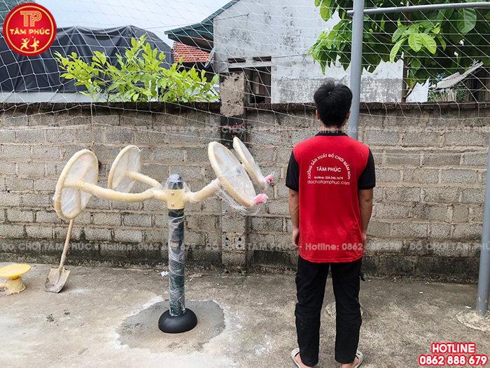 Lắp đặt đồ chơi ngoài trời, máy tập thể dục ngoài trời cho nhà văn hóa tại Lạng Sơn