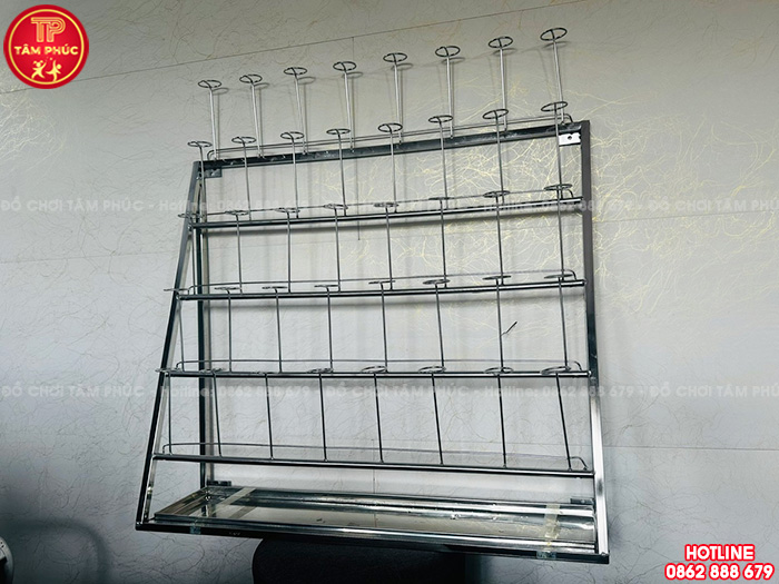Giá úp cốc inox treo tường cho bé mầm non NT7-012-A
