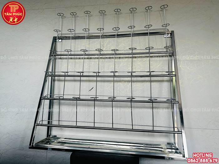 Giá úp cốc inox treo tường cho bé mầm non NT7-012-A