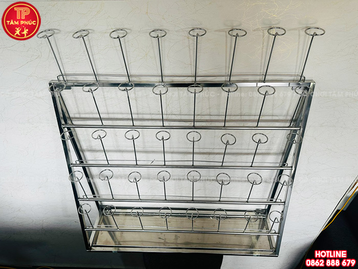 Giá úp cốc inox treo tường cho bé mầm non NT7-012-A