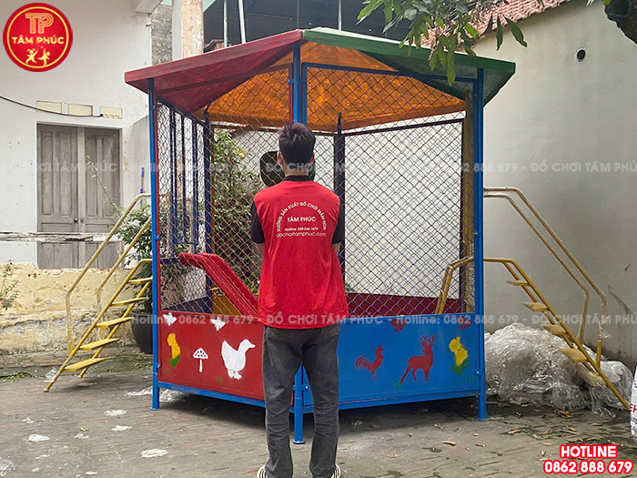 Thi công lắp đặt đồ chơi ngoài trời trẻ em cho trường mầm non công lập tại Hưng Yên