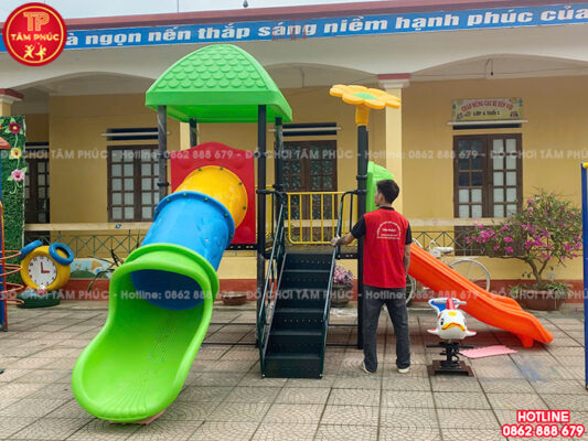 Công trình lắp đặt đồ chơi ngoài trời cho trường mầm non tại tỉnh Yên Bái.