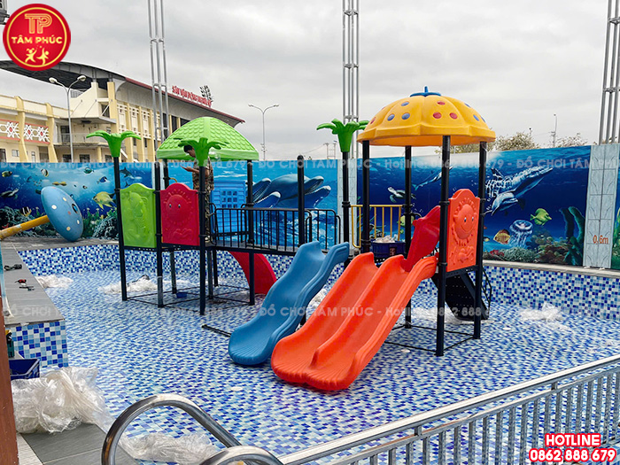 Thi công lắp đặt cầu trượt cho bể bơi dịch vụ tại tỉnh Yên Bái