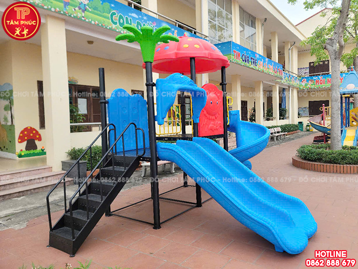 Lắp đặt cầu trượt liên hoàn ngoài trời cho công viên và trường mầm non tại Quảng Ninh